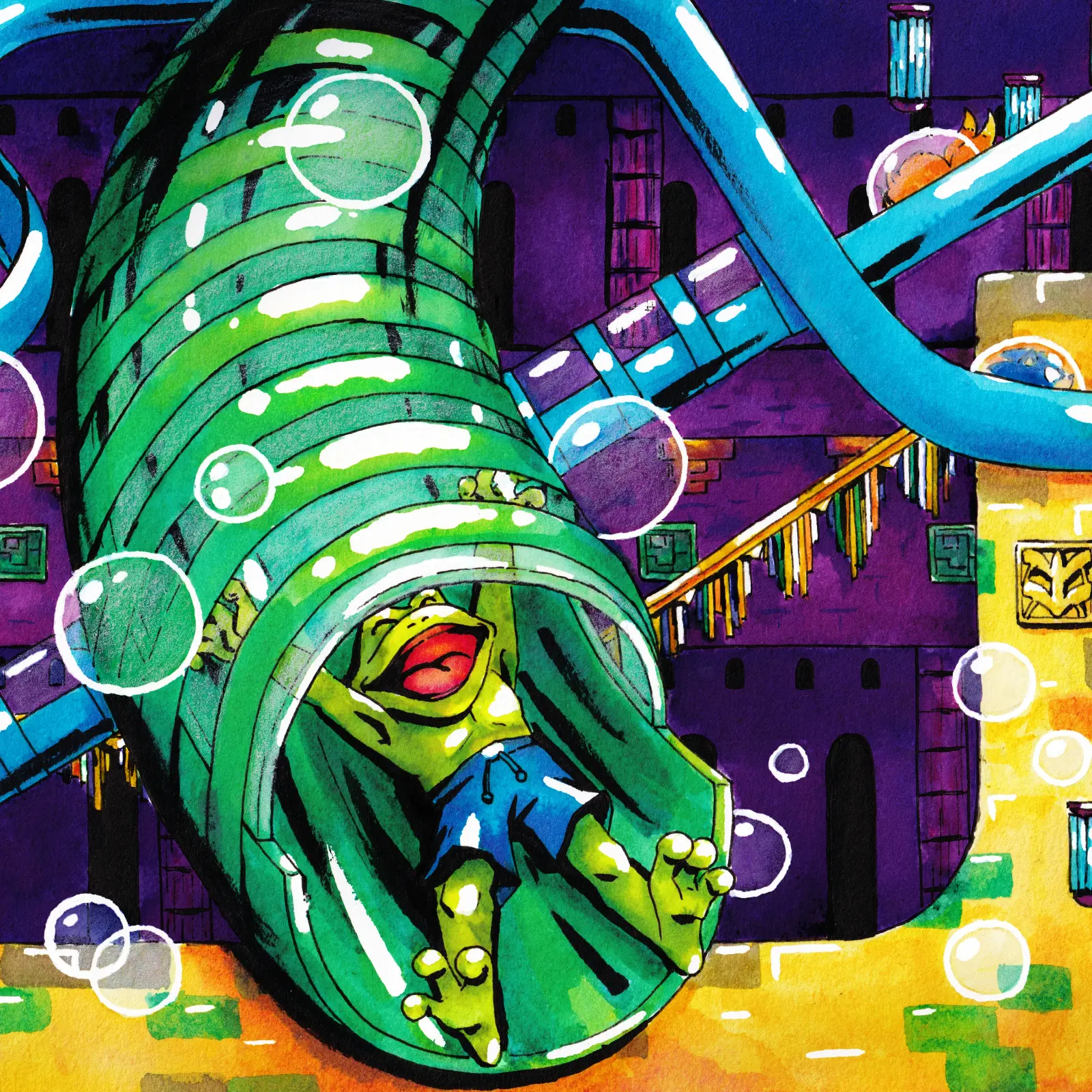 Illustration pour le single de reprise de Hydrocity (Sonic) par Pete Frogs.