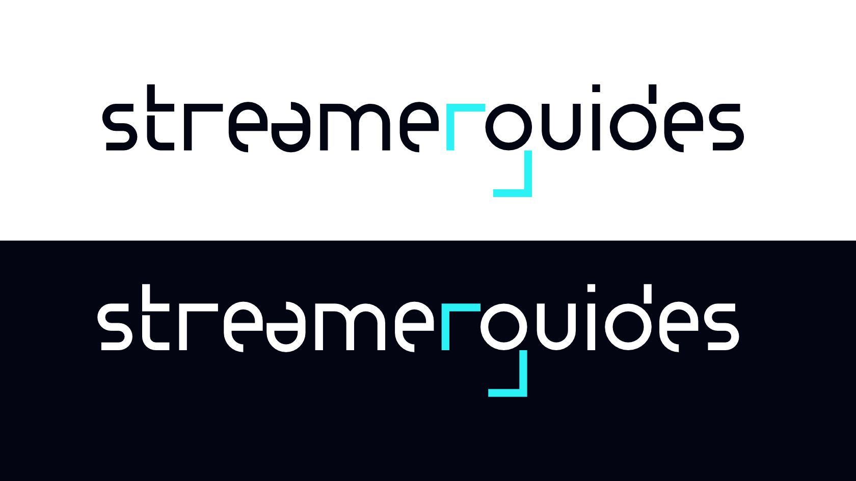 Les 2 variantes du logo "Streamerguides" pour fond clair et fond foncé.